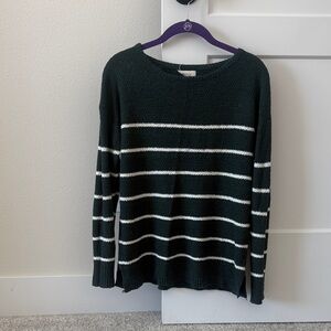 Forest Green Striped Sweater